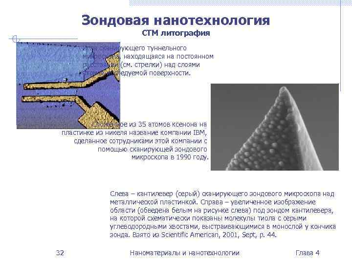  Зондовая нанотехнология     СТМ литография  Игла сканирующего туннельного 