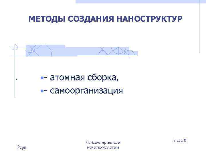   МЕТОДЫ СОЗДАНИЯ НАНОСТРУКТУР  .  • - атомная сборка,  