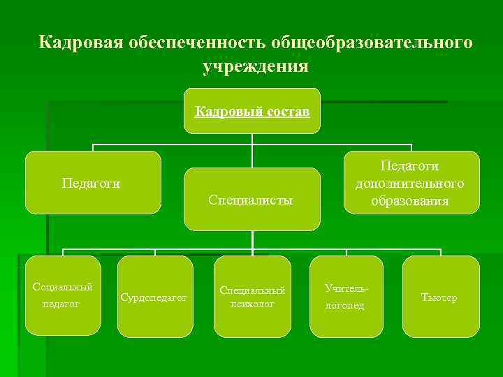 Кадровая обеспеченность общеобразовательного   учреждения      Кадровый состав 