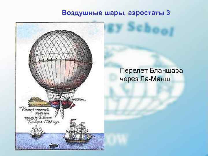 Воздушные шары, аэростаты 3    Перелет Бланшара    через Ла-Манш