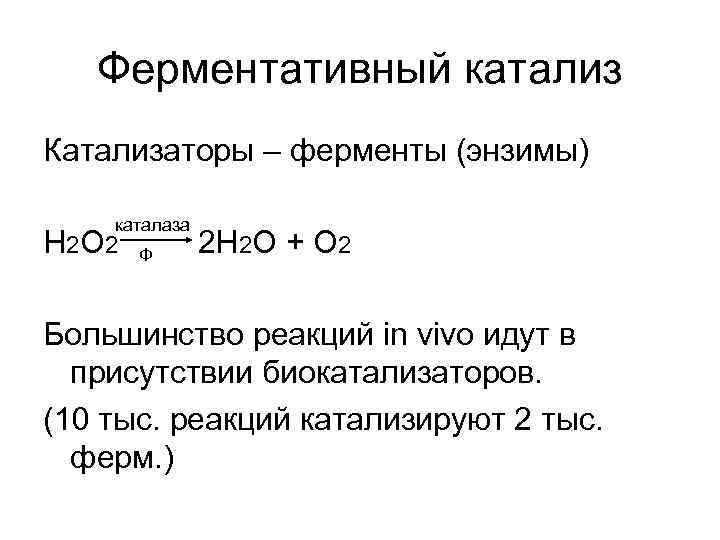 Ферменты катализаторы химических реакций