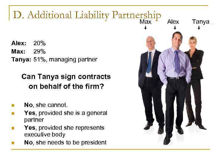 D. Additional Liability Partnership Max Alex D. Additional Liability Partnership Max Alex