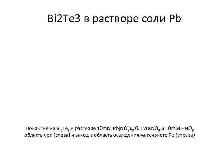    Bi 2 Te 3 в растворе соли Pb Покрытие из Bi