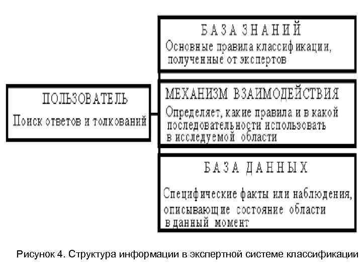 Рисунок 4. Структура информации в экспертной системе классификации 