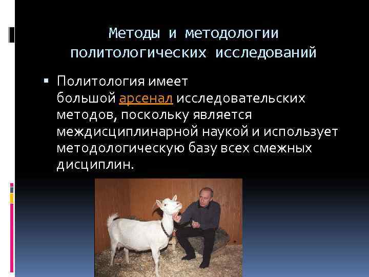   Методы и методологии  политологических исследований  Политология имеет  большой арсенал