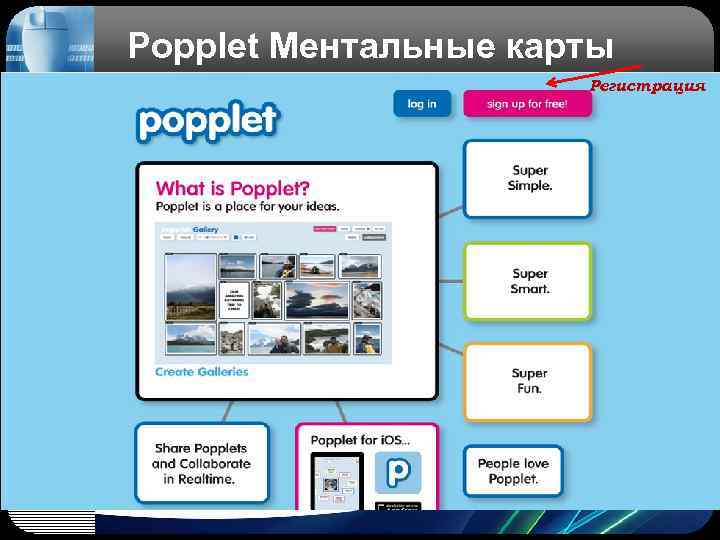 Popplet Ментальные карты Регистрация 