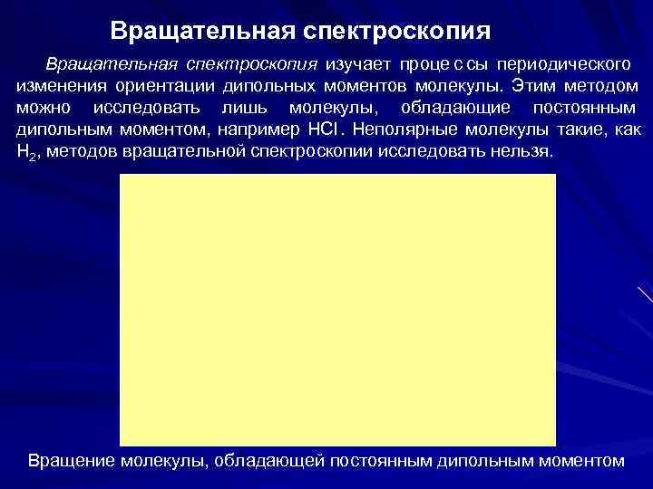    Вращательная спектроскопия изучает проце с сы периодического изменения ориентации дипольных моментов