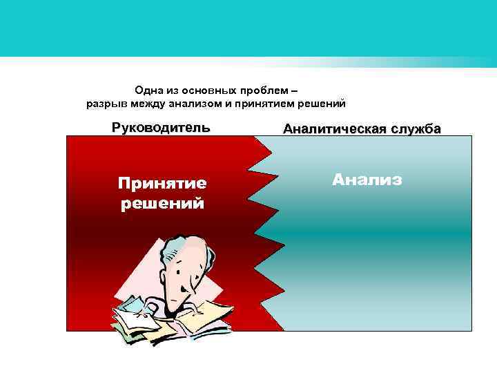    Одна из основных проблем –  разрыв между анализом и принятием
