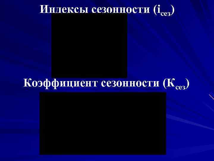  Индексы сезонности (iсез) Коэффициент сезонности (Ксез) 