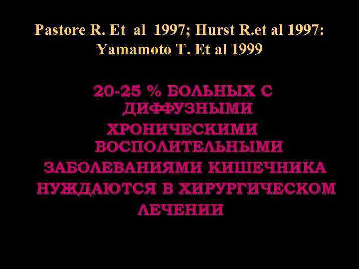 Pastore R. Et al 1997; Hurst R. et al 1997:  Yamamoto T. Et