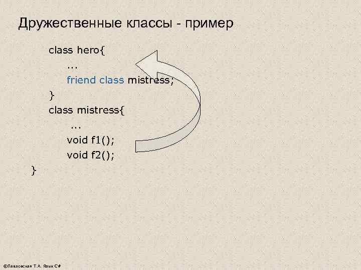  Дружественные классы - пример    class hero{    