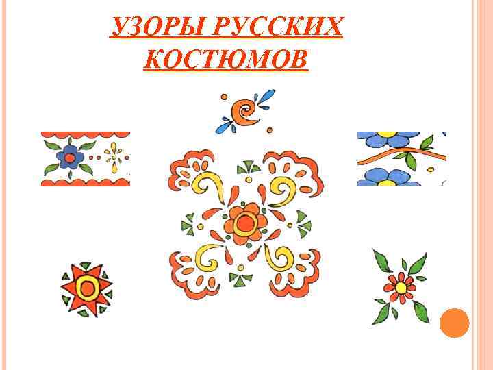 УЗОРЫ РУССКИХ КОСТЮМОВ УЗОРЫ РУССКИХ КОСТЮМОВ