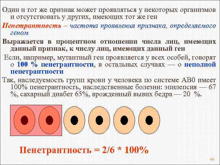 Один и тот же признак может проявляться у некоторых организмов и отсутствовать у других,