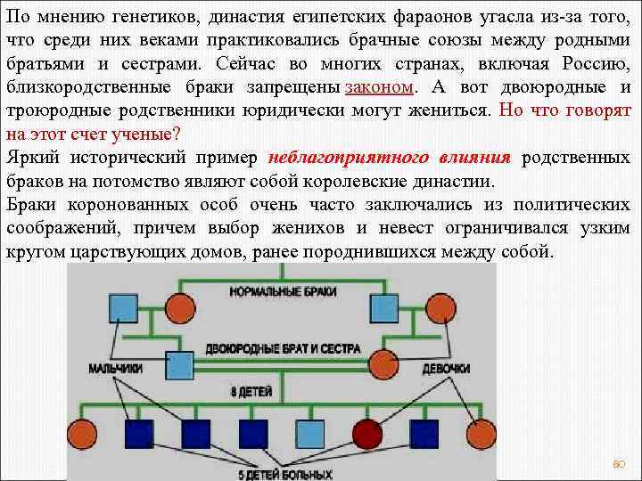 По мнению генетиков, династия египетских фараонов угасла из-за того, что среди них веками практиковались