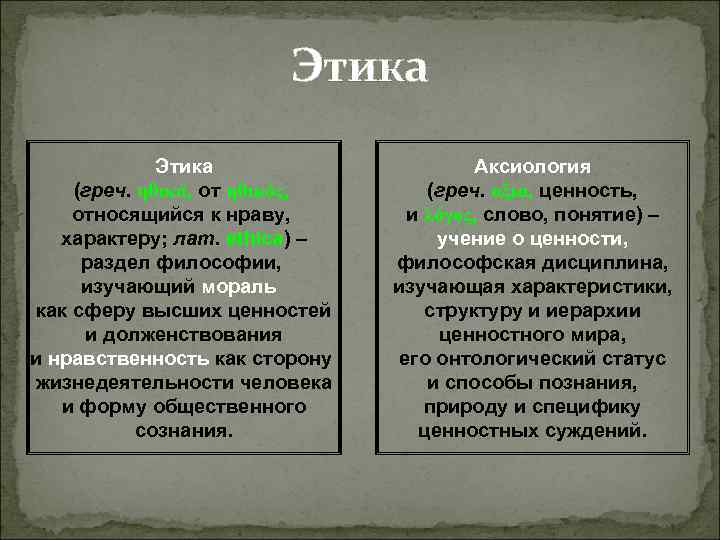 Этика Аксиология (греч. ηθικά, от ηθικός, Этика Аксиология (греч. ηθικά, от ηθικός,