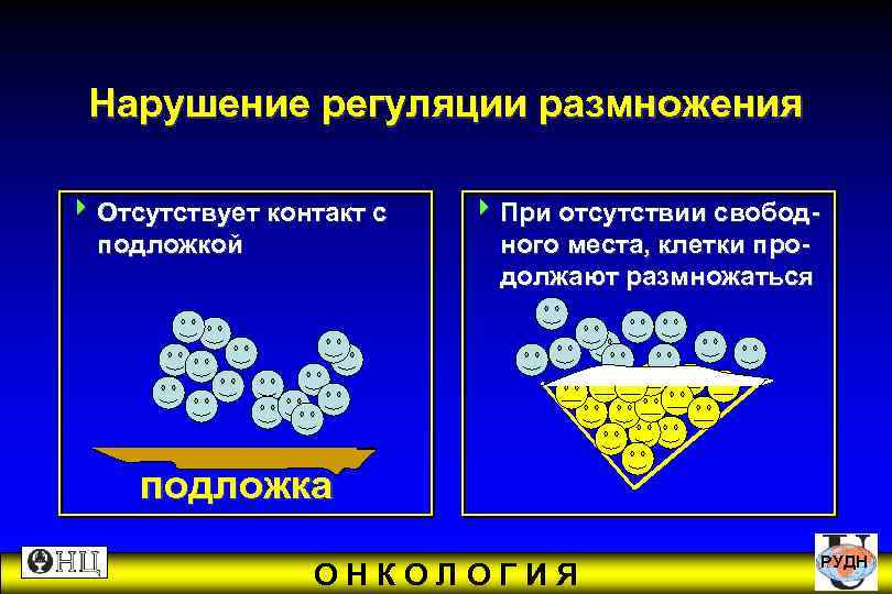  Нарушение регуляции размножения 4 Отсутствует контакт с 4 При отсутствии свобод- подложкой ного