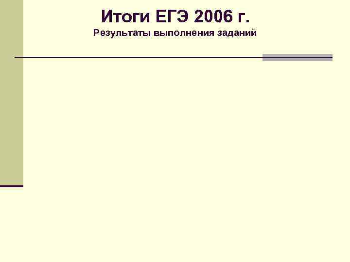 > Итоги ЕГЭ 2006 г. Результаты выполнения заданий 