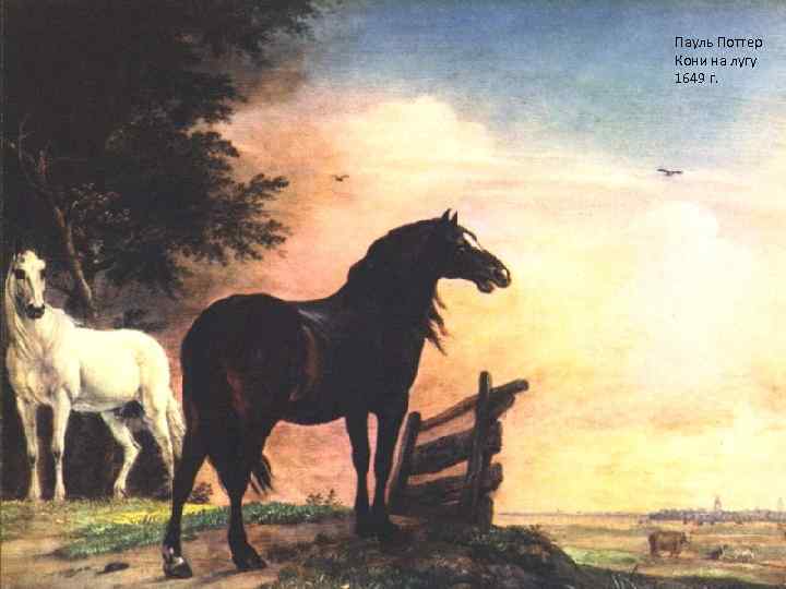 Пауль Поттер Кони на лугу 1649 г. 