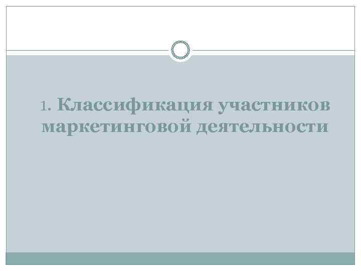 1. Классификация участников маркетинговой деятельности 