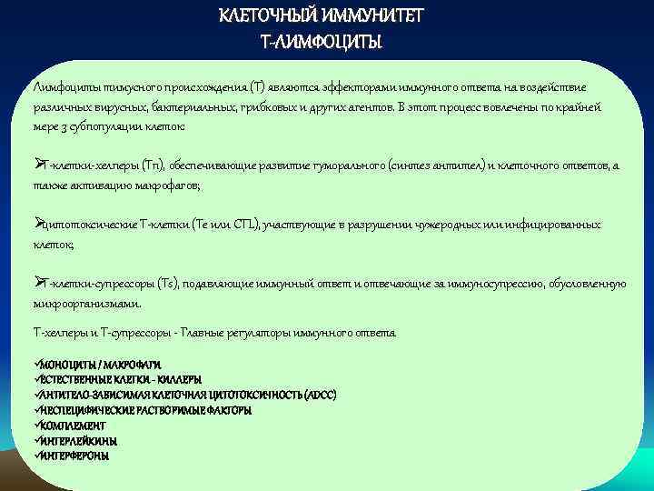       КЛЕТОЧНЫЙ ИММУНИТЕТ      