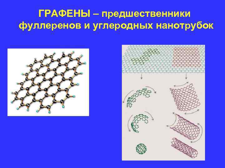 ГРАФЕНЫ – предшественники фуллеренов и углеродных нанотрубок ГРАФЕНЫ – предшественники фуллеренов и углеродных нанотрубок