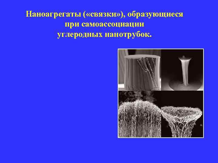Наноагрегаты ( «связки» ), образующиеся при самоассоциации углеродных нанотрубок. Наноагрегаты ( «связки» ), образующиеся при самоассоциации углеродных нанотрубок.