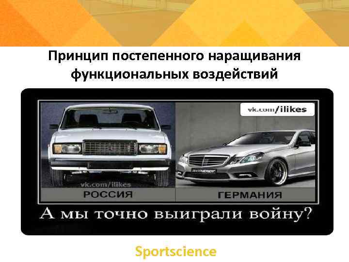 Принцип постепенного наращивания  функциональных воздействий    Sportsсience 