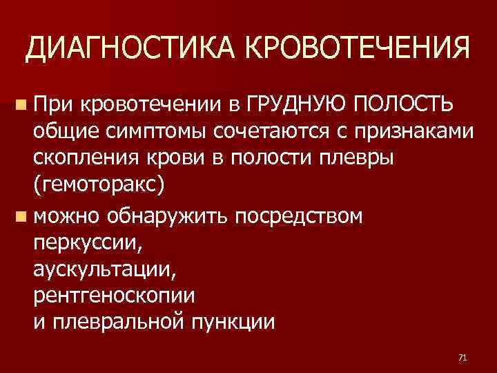 Кровотечение в полость