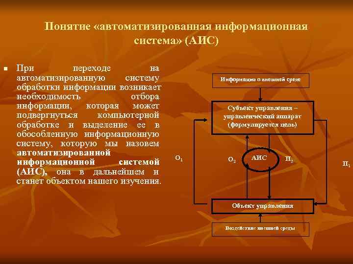 Понятие автоматизация