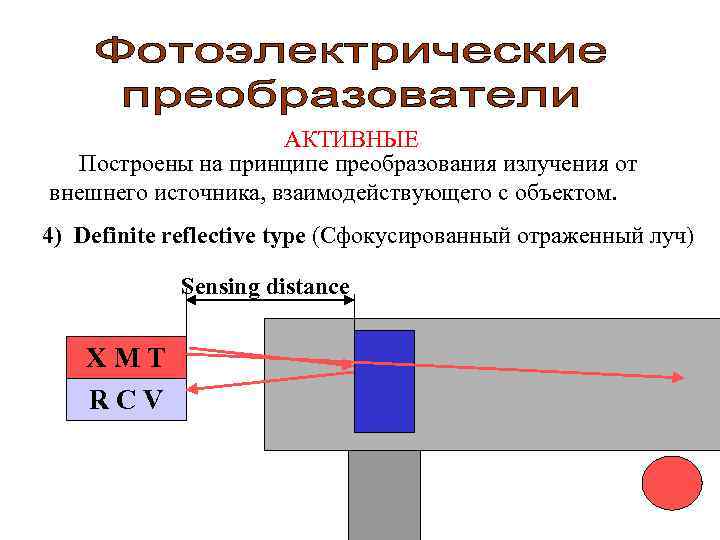      АКТИВНЫЕ  Построены на принципе преобразования излучения от внешнего
