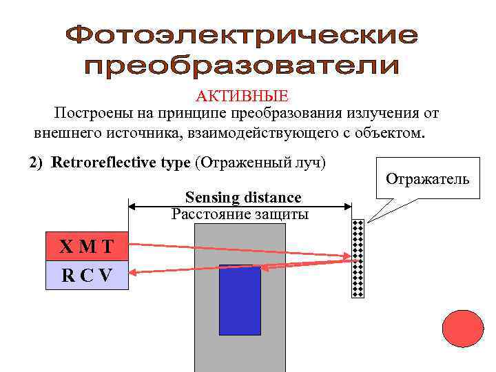      АКТИВНЫЕ  Построены на принципе преобразования излучения от внешнего