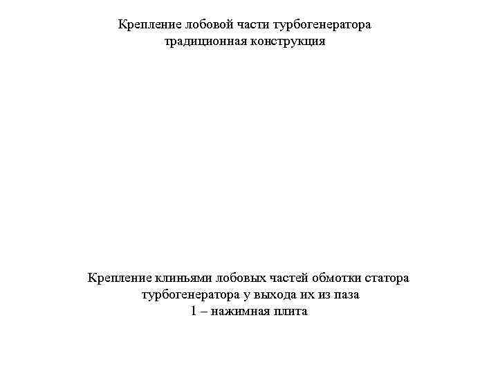   Крепление лобовой части турбогенератора  традиционная конструкция Крепление клиньями лобовых частей обмотки