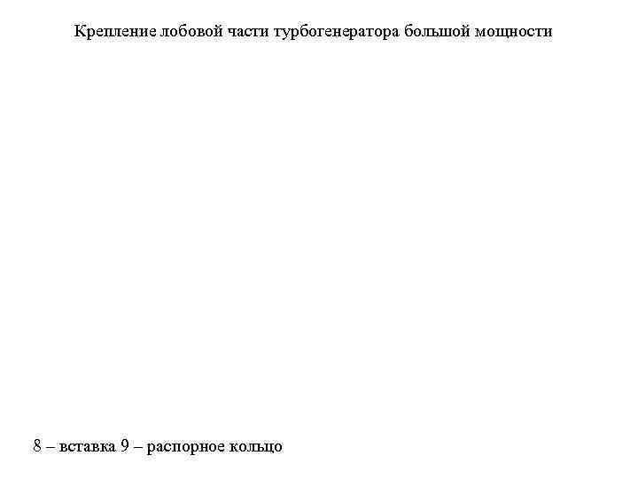  Крепление лобовой части турбогенератора большой мощности 8 – вставка 9 – распорное кольцо