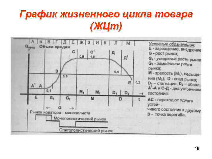 График жизненного цикла товара (ЖЦт) 19 