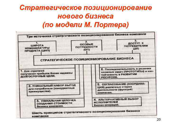 Стратегическое позиционирование нового бизнеса (по модели М. Портера) 25 