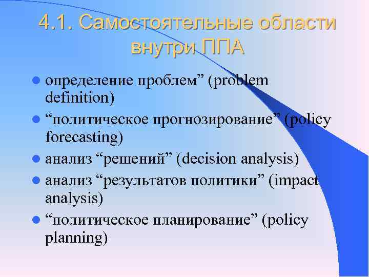 4. 1. Самостоятельные области внутри ППА l определение проблем” (problem 4. 1. Самостоятельные области внутри ППА l определение проблем” (problem