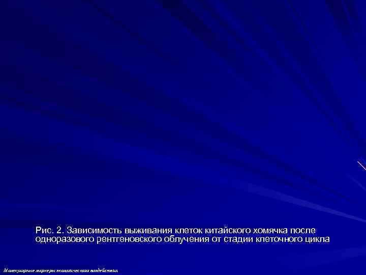    Рис. 2. Зависимость выживания клеток китайского хомячка после   одноразового