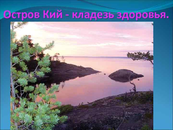 Остров Кий - кладезь здоровья. 