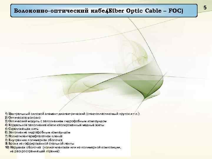        5 Волоконно-оптический кабель    
