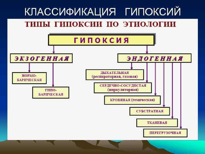 Какой вид гипоксии. Классификация гипоксии схема. Характеристика типов гипоксии.