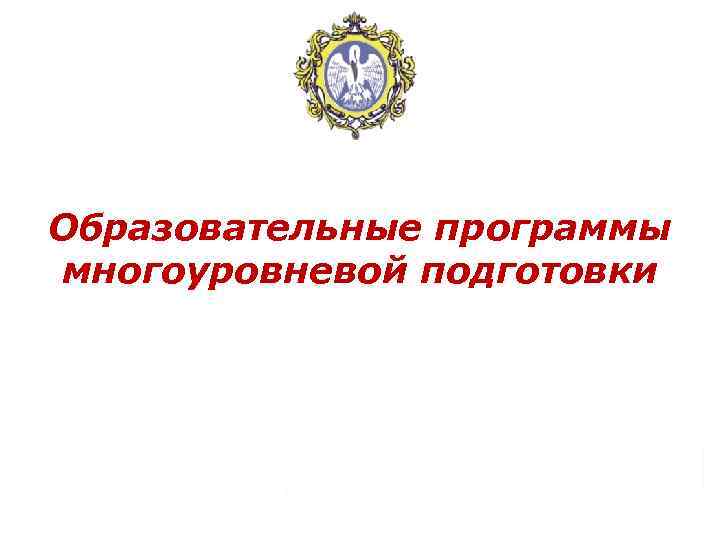 Образовательные программы многоуровневой подготовки 