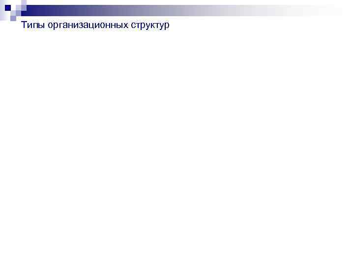 Типы организационных структур 