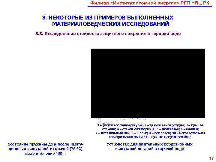        Филиал «Институт атомной энергии» РГП НЯЦ РК