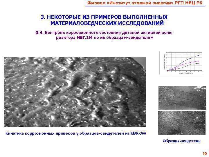       Филиал «Институт атомной энергии» РГП НЯЦ РК 