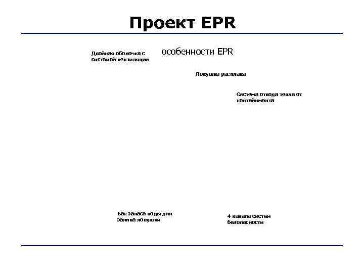   Проект EPR  Основные особенности EPR Двойная оболочка с системой вентиляции 