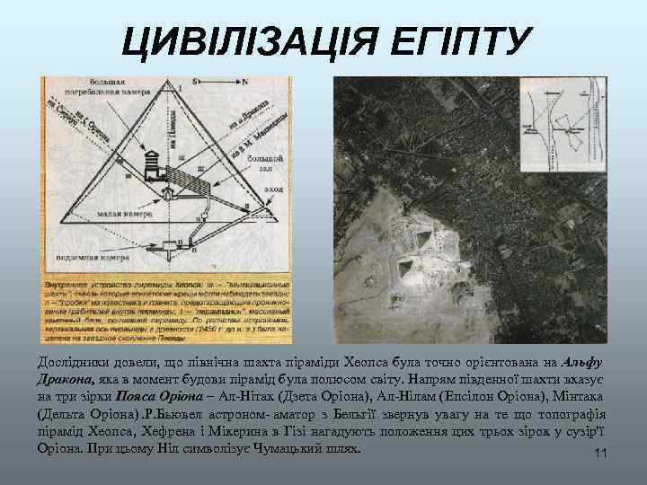    ЦИВІЛІЗАЦІЯ ЕГІПТУ Дослідники довели, що північна шахта піраміди Хеопса була точно