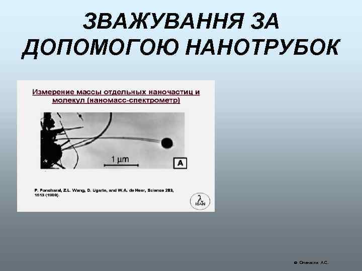 ЗВАЖУВАННЯ ЗА ДОПОМОГОЮ НАНОТРУБОК Опанасюк А. С. 