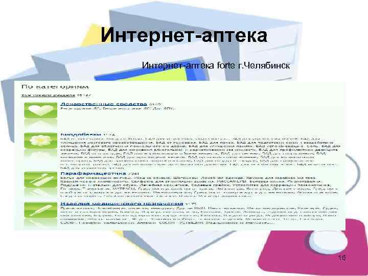 Интернет-аптека forte г. Челябинск    16 