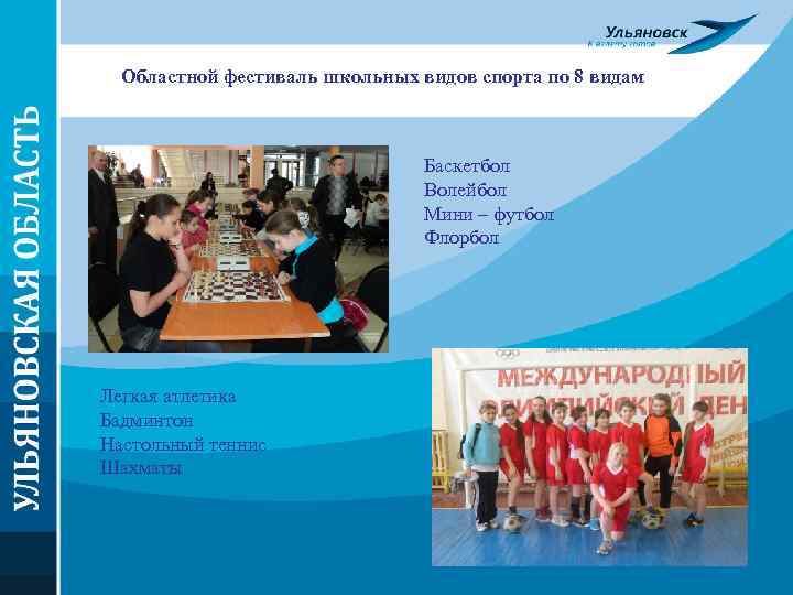Областной фестиваль школьных видов спорта по 8 видам Баскетбол Волейбол Мини – футбол Флорбол