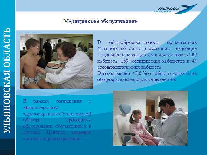 Медицинское обслуживание В общеобразовательных организациях Ульяновской области работают, имеющие лицензию на медицинскую деятельность 202